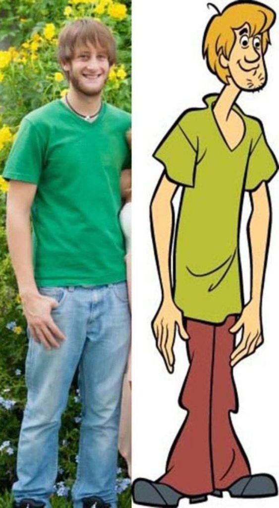 cartoon characters and their real life dopplegangers