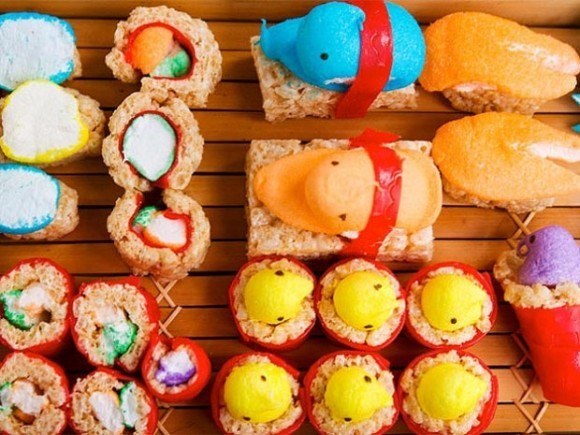 Marshmallow Peeps sushi