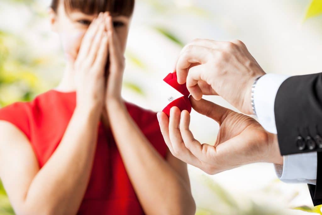 Picture Of Couple With Wedding Ring And Gift Box