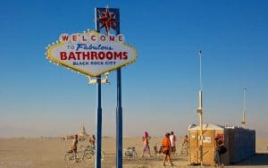 Port-potties at Burning Man