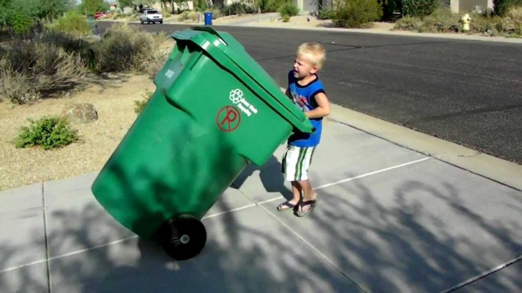 Taking out trash