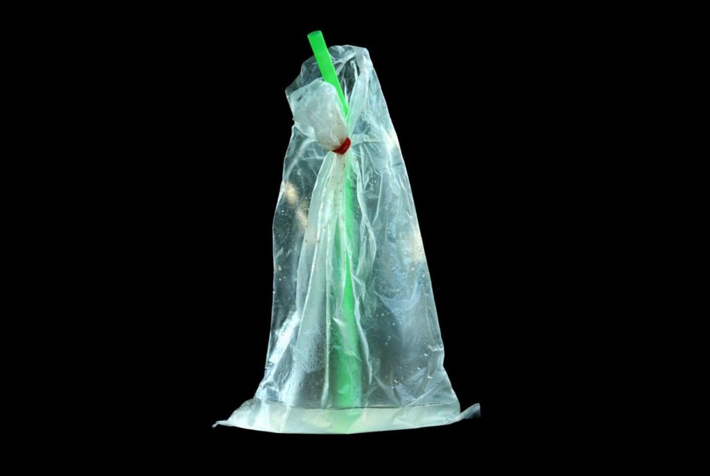 Used Plastic Bags And Straws