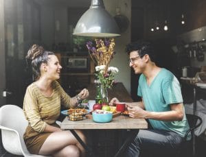 Couple Eating on First Date